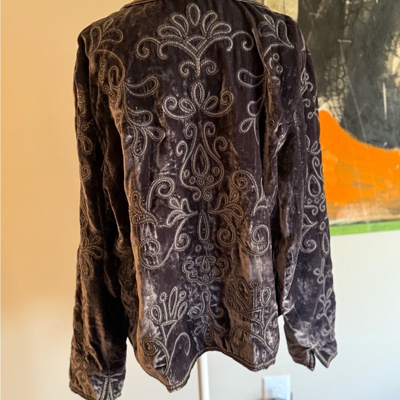 Vtg 90s y2k moody velvet embroidered Laura Ashley boho floral sz Xl - Picture 3 of 7